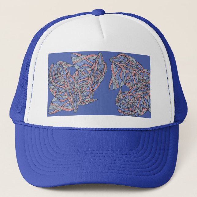 Casquette de camionneur en mousse d'abstraction au (Devant)