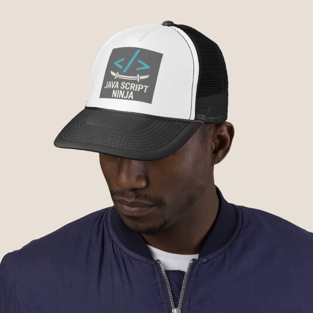 Casquette de camionneur en mousse JavaScript Ninja (En situation)