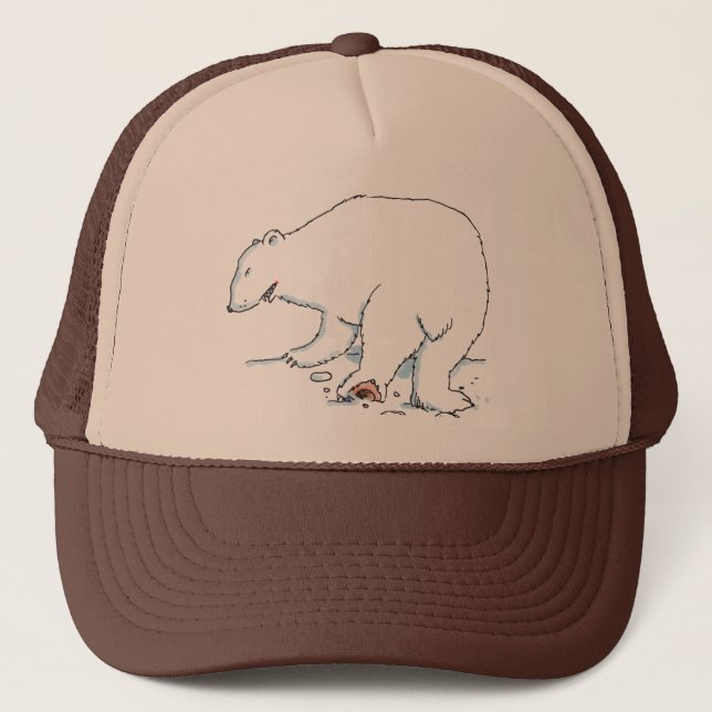 Casquette de camionneur en mousse marron et bronzé (Devant)