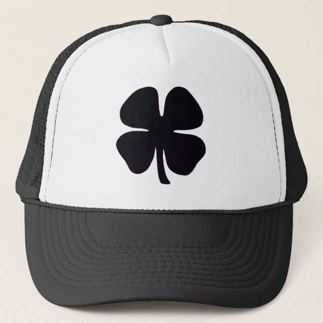 Casquette de camionneur en mousse noir et blanc Bl (Devant)