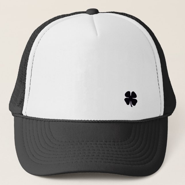 Casquette de camionneur en mousse noir et blanc Bl (Devant)