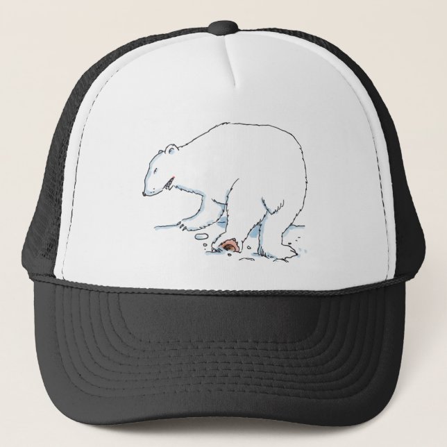 Casquette de camionneur en mousse noir et blanc d' (Devant)