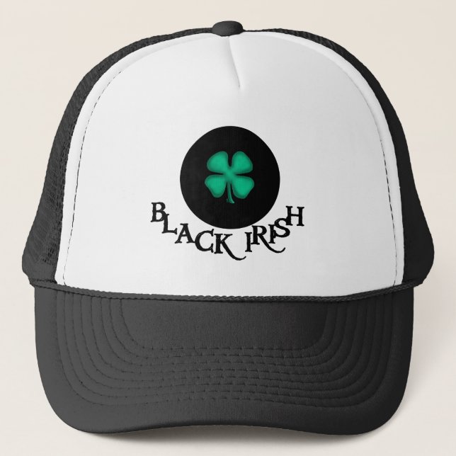 Casquette de camionneur en mousse noire et blanche (Devant)