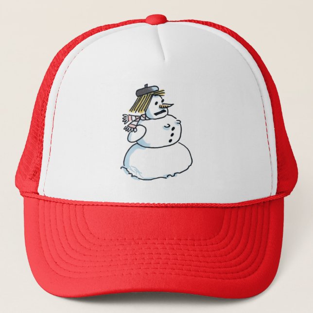 Casquette de camionneur en mousse rouge et blanche (Devant)