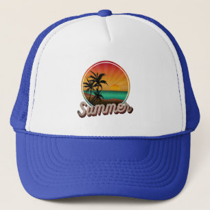 CASQUETTE DE CAMIONNEUR ÉTÉ PLAGE TROPICAL NATUREL