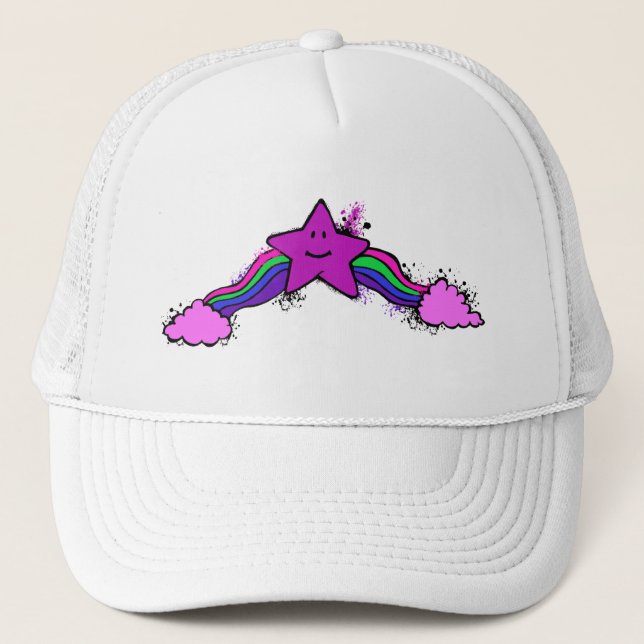 Casquette de camionneur étoile arc-en-ciel émo (Devant)