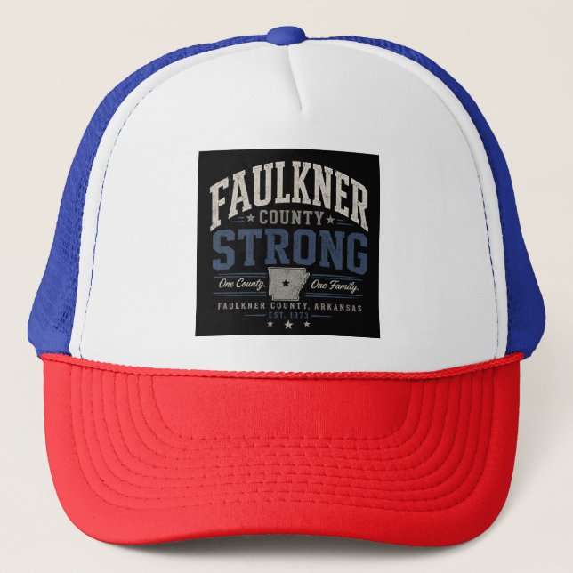 Casquette de camionneur Faulkner County Strong (Devant)