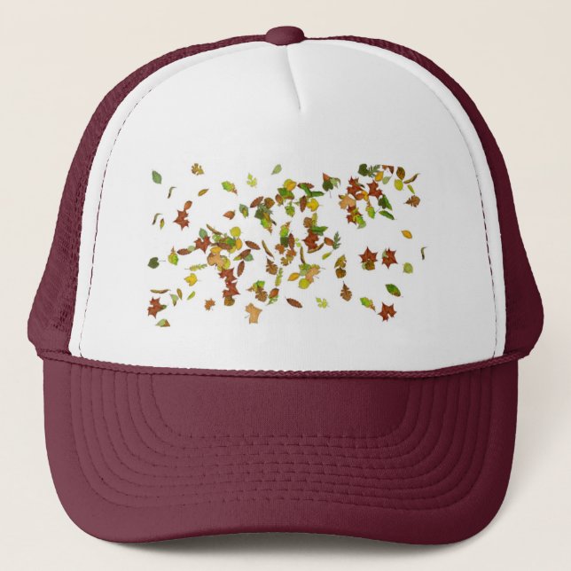 CASQUETTE DE CAMIONNEUR FEUILLES D'AUTOMNE (Devant)