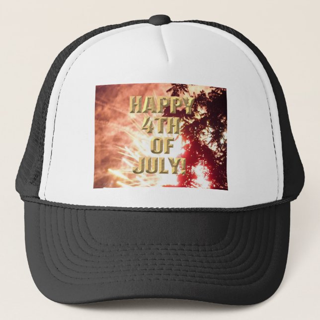 Casquette de camionneur Fireworks 12 4 juillet (Devant)