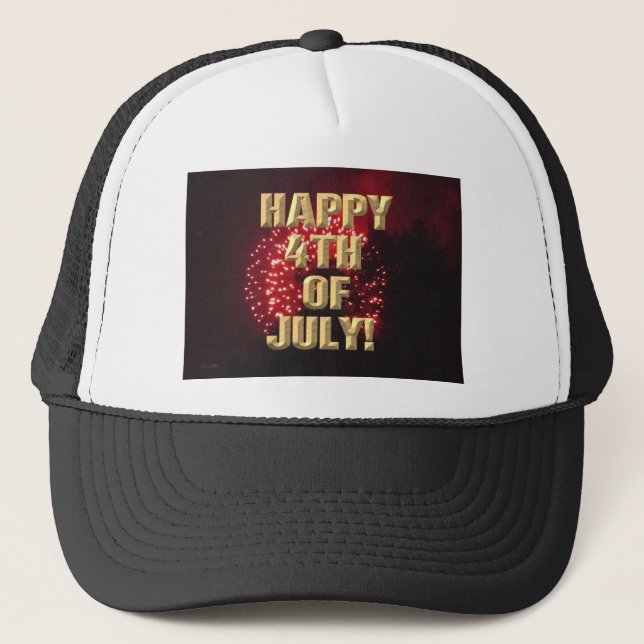 Casquette de camionneur Fireworks 7 4 juillet (Devant)