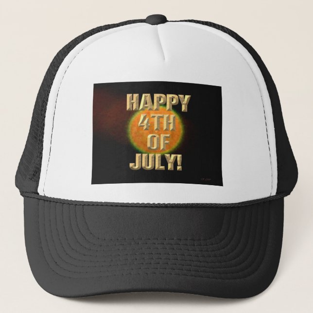 Casquette de camionneur Fireworks 9 4 juillet (Devant)