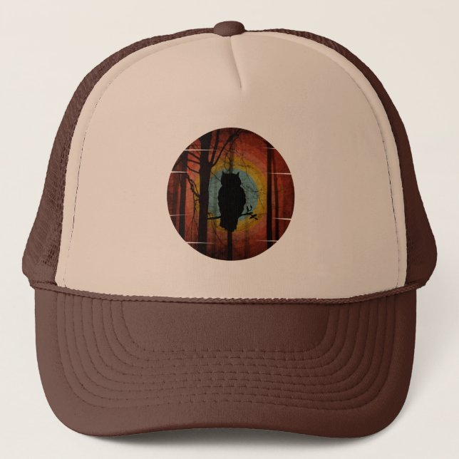CASQUETTE DE CAMIONNEUR FORET DE BOIS CHOUETTE (Devant)