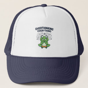 Casquette de camionneur grenouille qui pense trop