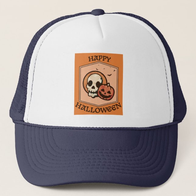 Casquette de camionneur Happy Halloween (Devant)