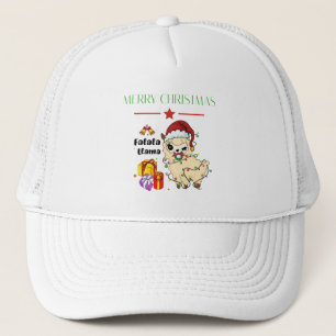 Casquette de camionneur lama de Noël