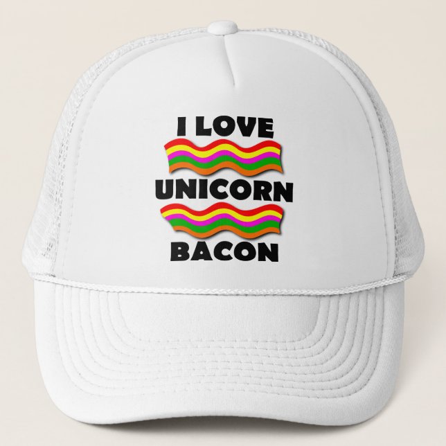Casquette de camionneur Licorne Bacon drôle (Devant)