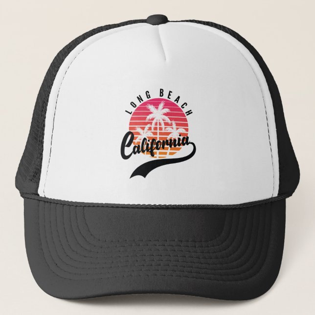 Casquette de camionneur Long Beach, Californie Sun (Devant)