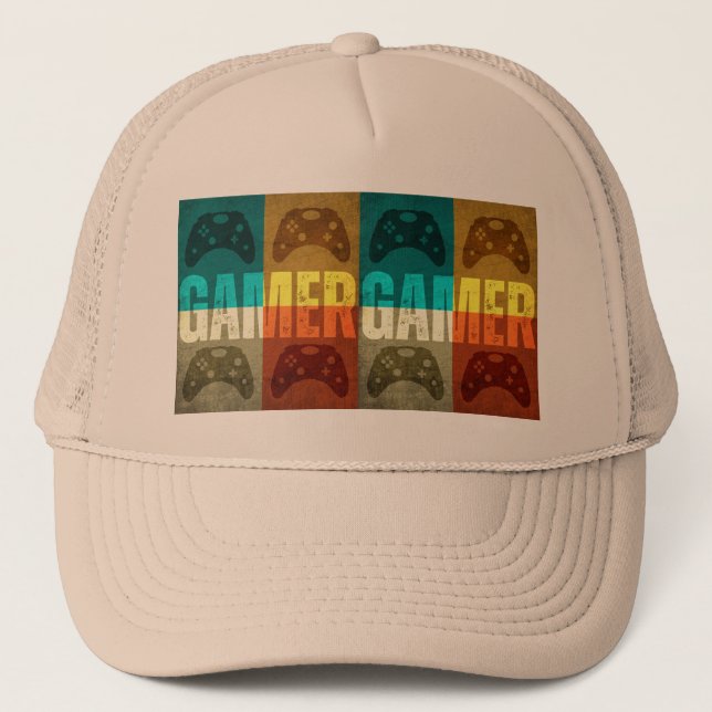 CASQUETTE DE CAMIONNEUR MANETTE DE JEU VIDÉO RÉTRO (Devant)
