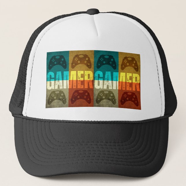 CASQUETTE DE CAMIONNEUR MANETTE DE JEU VIDÉO RÉTRO (Devant)