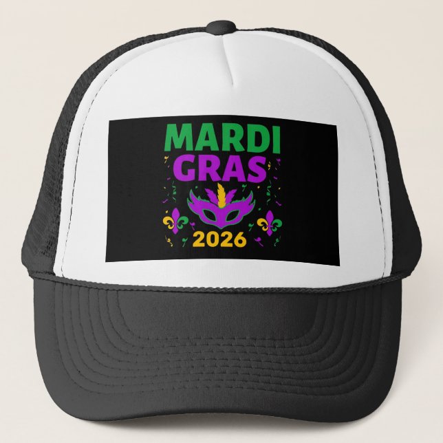 Casquette de camionneur Mardi Gras (Devant)