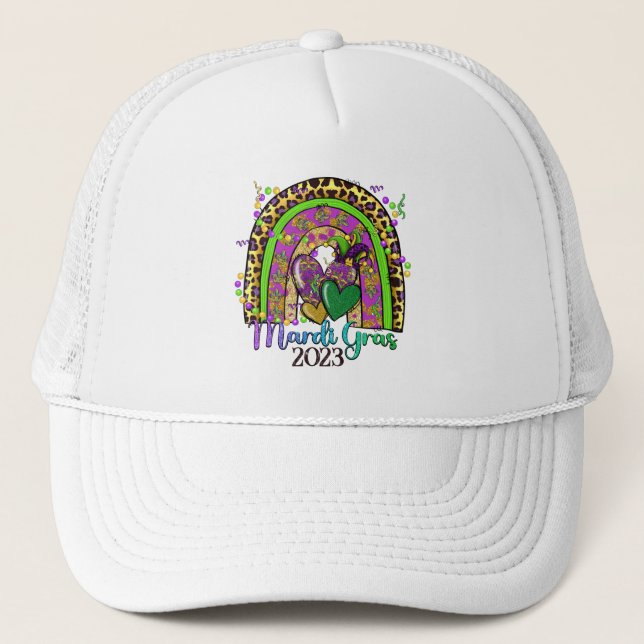 Casquette de camionneur Mardi Gras arc-en-ciel (Devant)