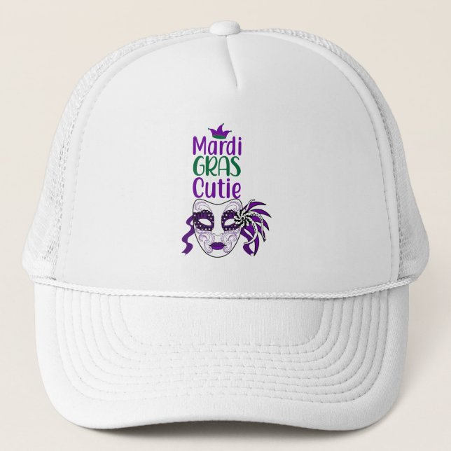 Casquette de camionneur Mardi Gras Cutie (Devant)