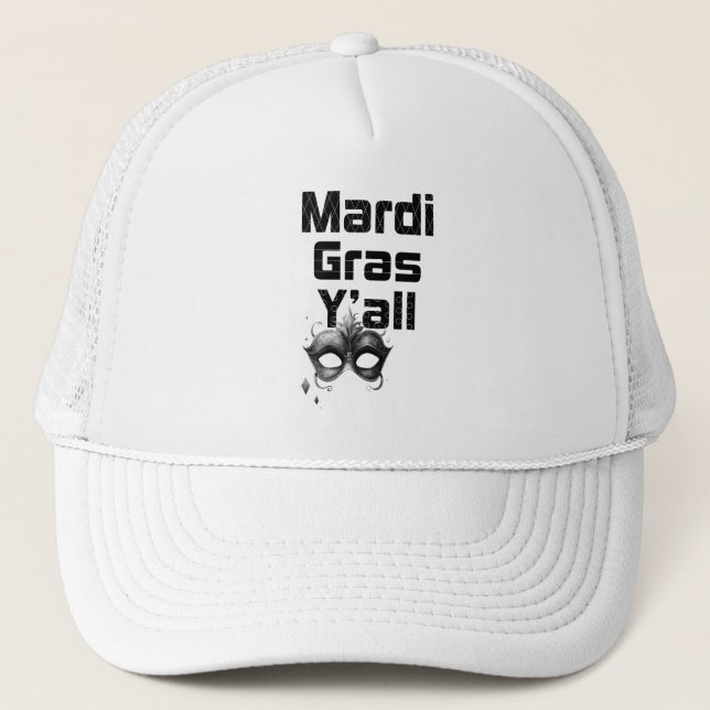 Casquette de camionneur Mardi Gras Y'All (Devant)