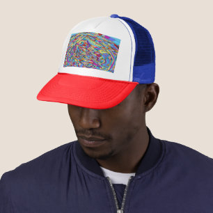 Casquette de camionneur mer de corail abstraite