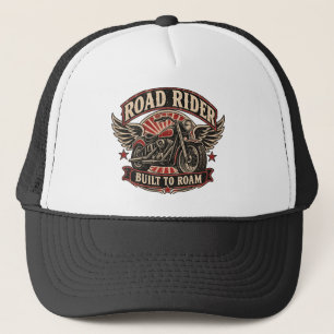 Casquette de camionneur motard vintage Road Rider