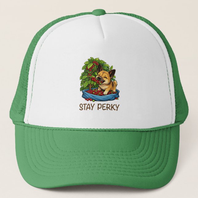 Casquette de camionneur motivationnelle Stay Perky (Devant)