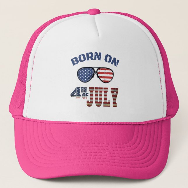 CASQUETTE DE CAMIONNEUR NÉ LE 4 JUILLET (Devant)