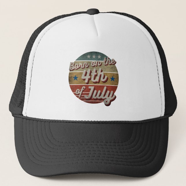 CASQUETTE DE CAMIONNEUR NÉ LE 4 JUILLET (Devant)