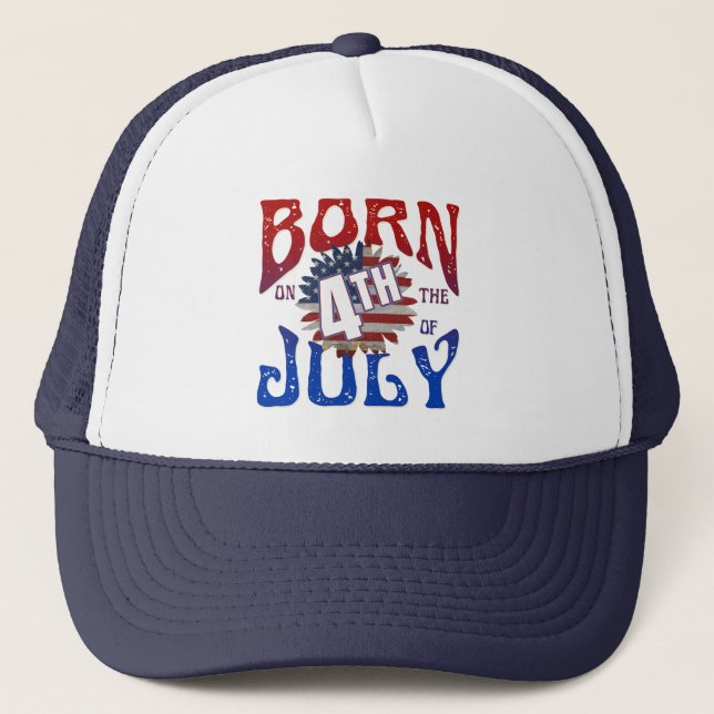 CASQUETTE DE CAMIONNEUR NÉ LE 4 JUILLET (Devant)