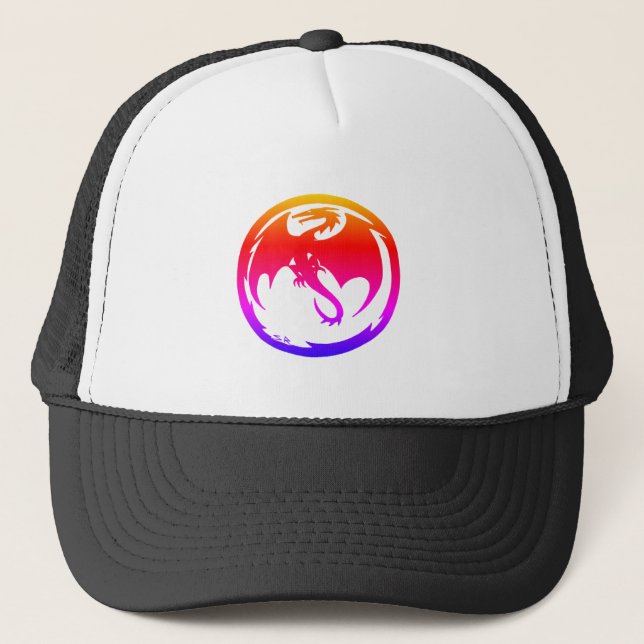 Casquette de camionneur noire Neon Dragon (Devant)