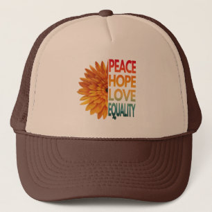 CASQUETTE DE CAMIONNEUR PAIX AMOUR ESPOIR ÉGALITÉ