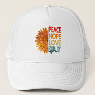 CASQUETTE DE CAMIONNEUR PAIX AMOUR ESPOIR ÉGALITÉ