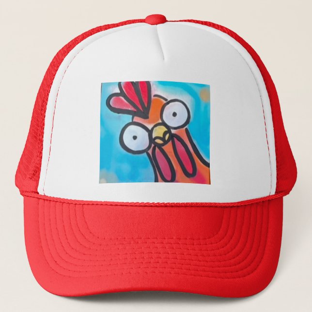 Casquette de camionneur Poulet Curieux (Devant)