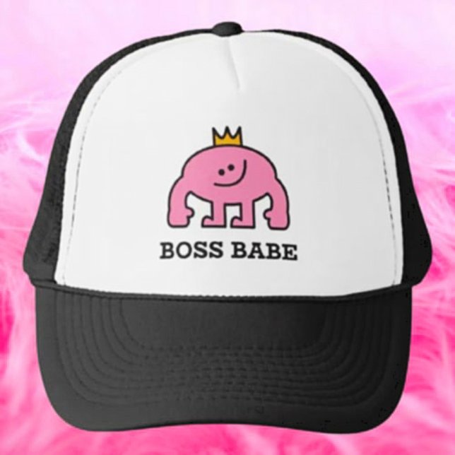 Casquette de camionneur rose Couronne Boss Babe (Créateur téléchargé)