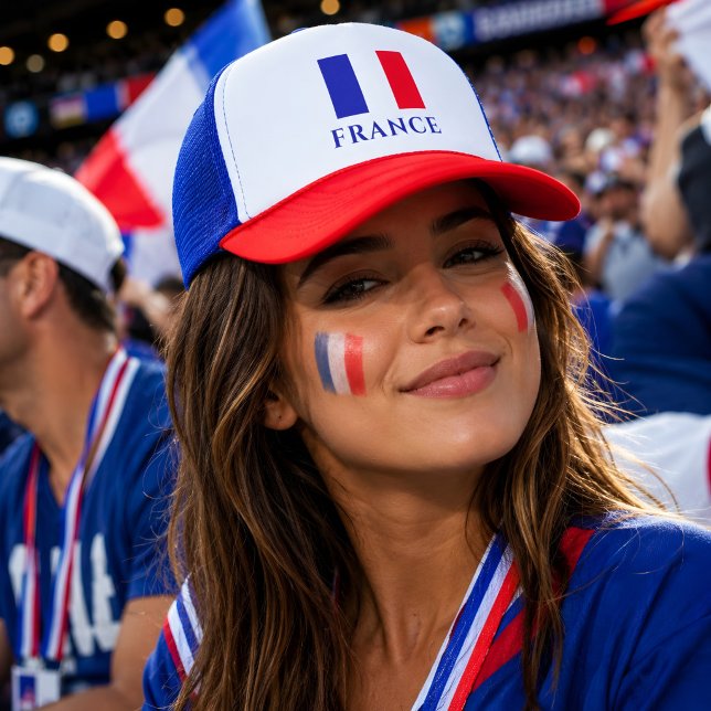 Casquette de camionneur rouge bleu pour supporter  (France football hat. )