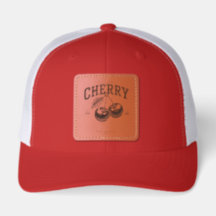 Casquette de camionneur rouge cerise vintage avec