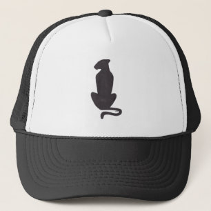Casquette de camionneur silhouette de chat noir