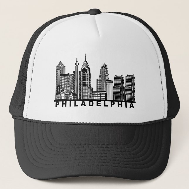 Casquette de camionneur silhouette de Philadelphie (Devant)