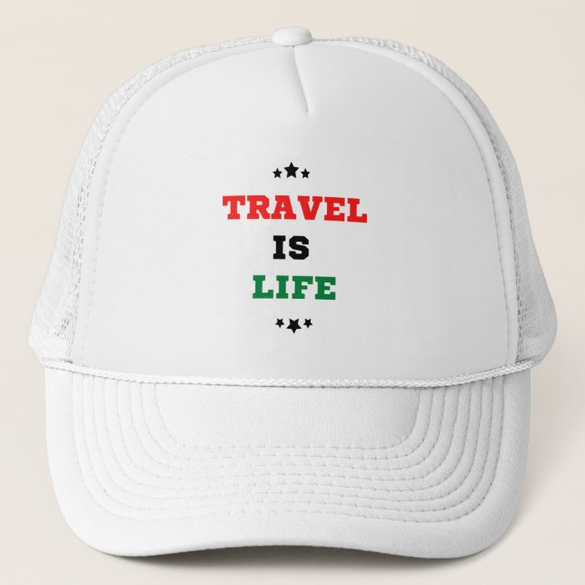 Casquette de camionneur Travel Is Life (Devant)