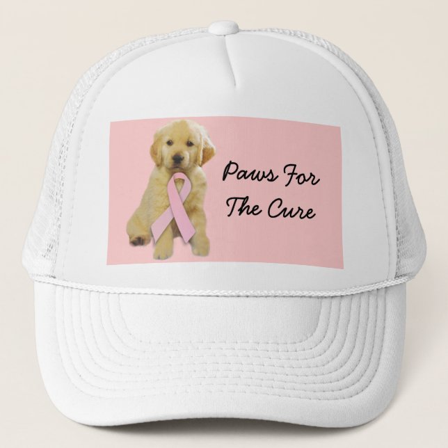 Casquette de cancer du sein de golden retriever (Devant)