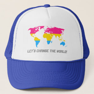 Casquette de carte du monde de fierté pansexuelle