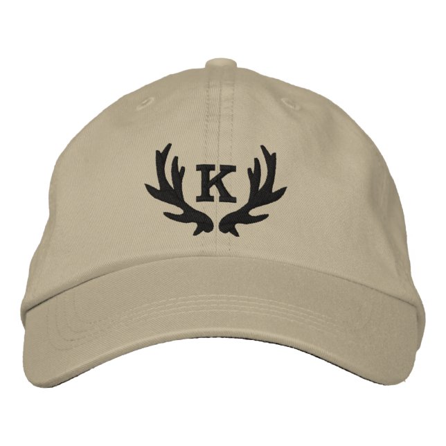 Casquette de chasse monogramme de cerfs sur mesure (Devant)