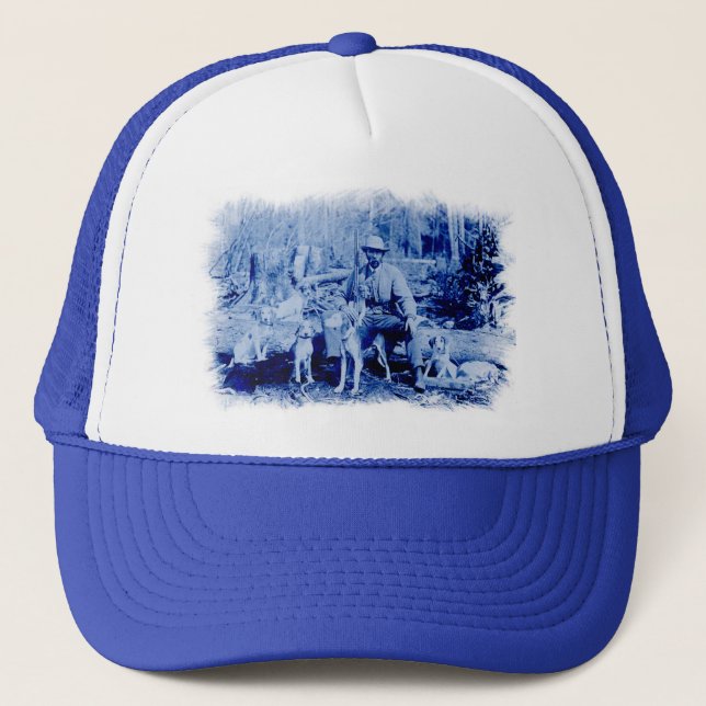 Casquette de chasseur vintage avec chiens (Devant)