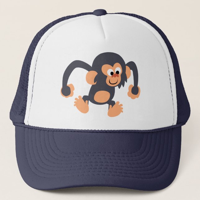 Casquette de chimpanzé de caricature mignonette (Devant)