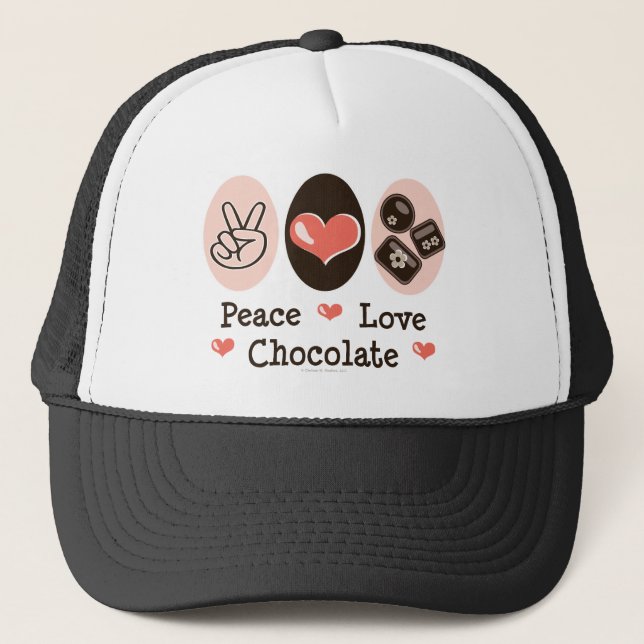 Casquette de chocolat d'amour de paix (Devant)