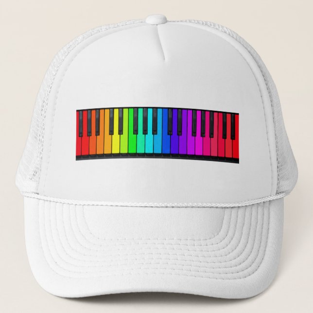 Casquette de clavier de piano d'arc-en-ciel (Devant)